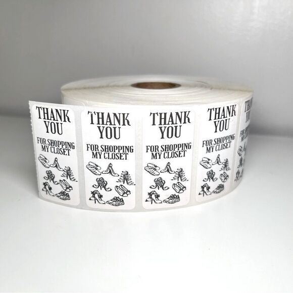 Pack of 100 Thank You for shopping my closet stickers | packaging supplies - Picture 2 of 9